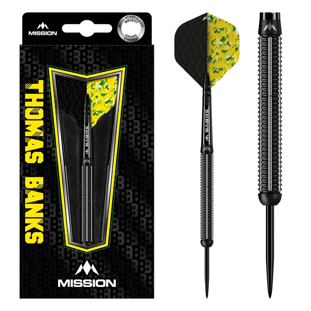 Mission Thomas Banks Darts – Steel Tip – 90% Tungsten – Black PVD