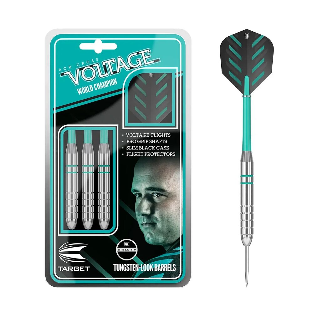 Target Darts Rob Cross Silver Voltage Brass Steel Tip Darts